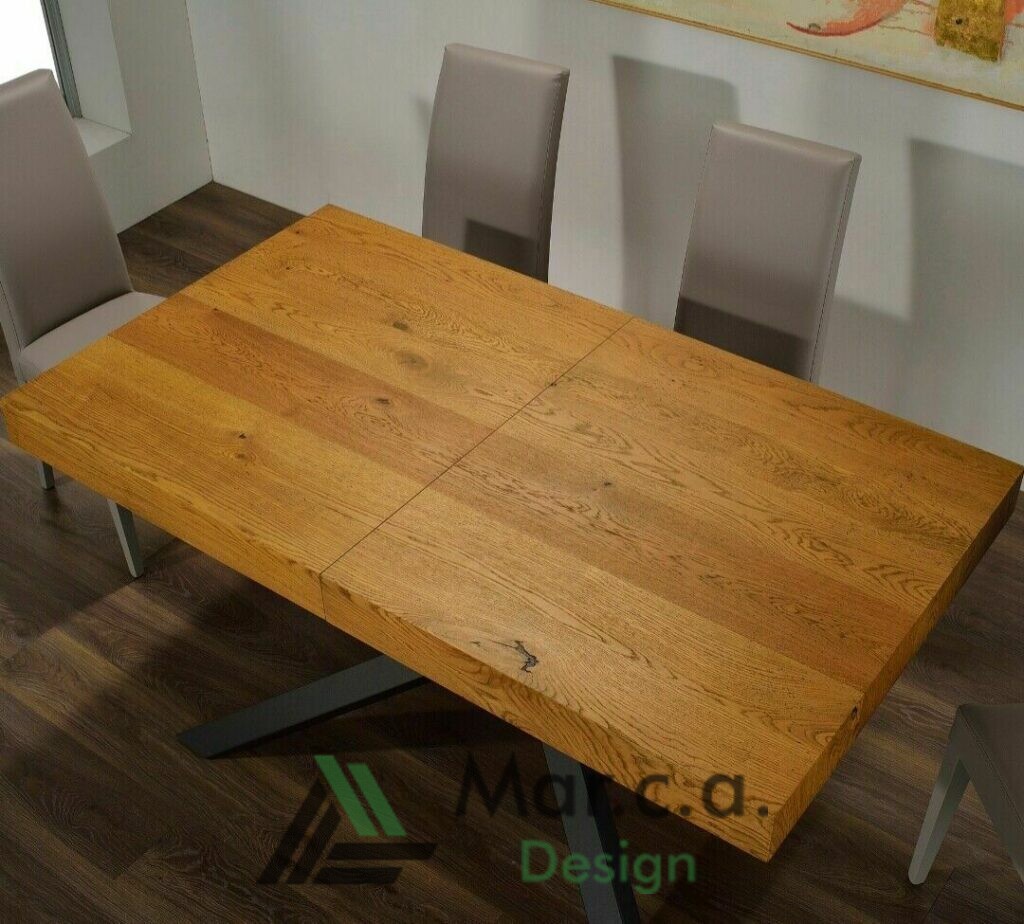 Tavolo Allungabile Impiallacciato Rovere Nodato Marca Design Shop