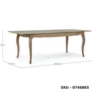 Tavolo Domitille allungabile in legno di Mango, finitura naturale – Stile Moderno - Contemporaneo – Made in Italy