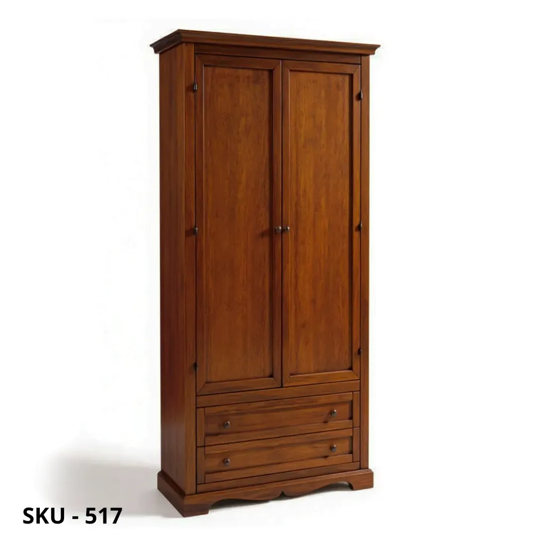marca-design-shop-stile-classico-arte-povera-Armadio in Legno, Noce Scuro o Bianco