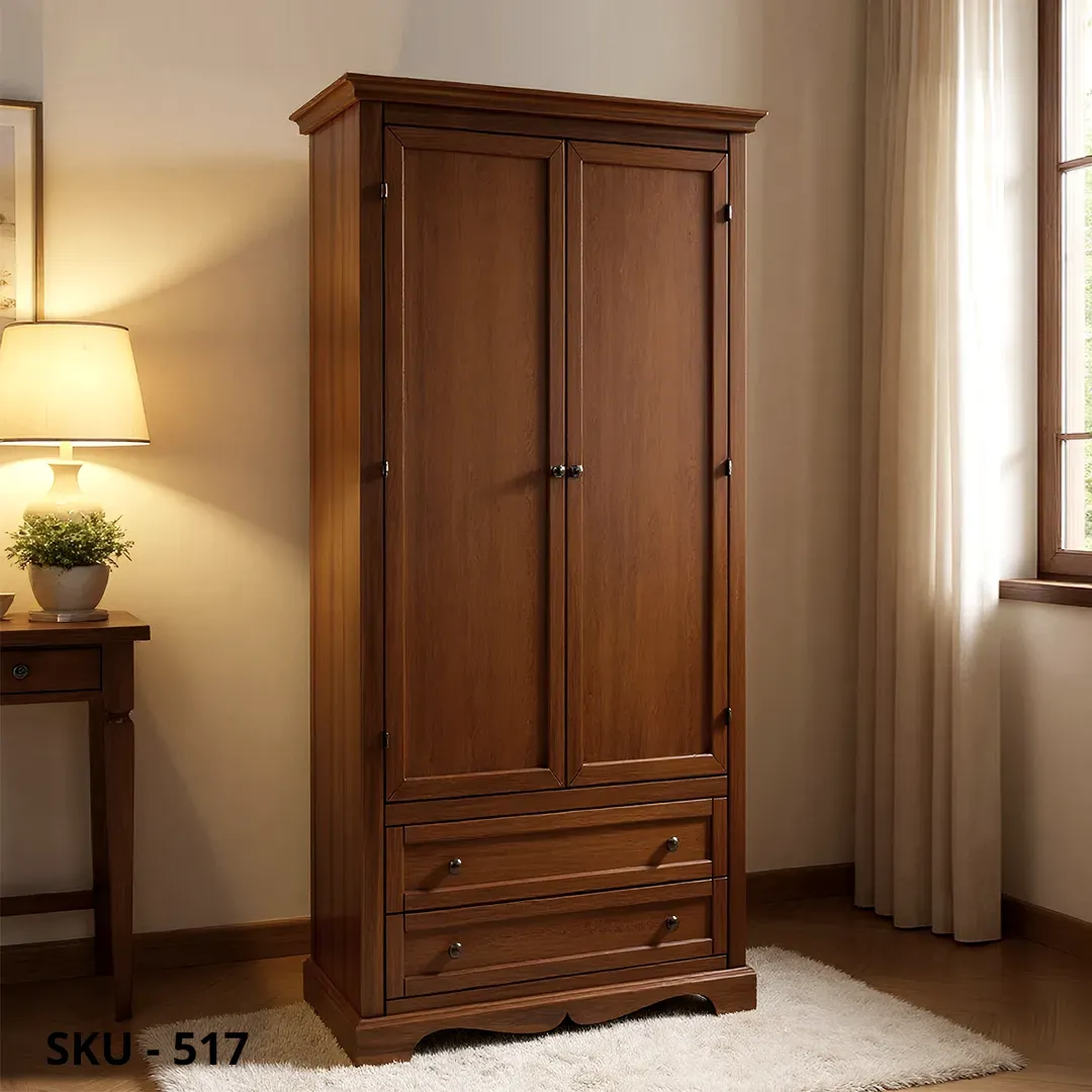 marca-design-shop-stile-classico-arte-povera-Armadio in Legno, Noce Scuro o Bianco