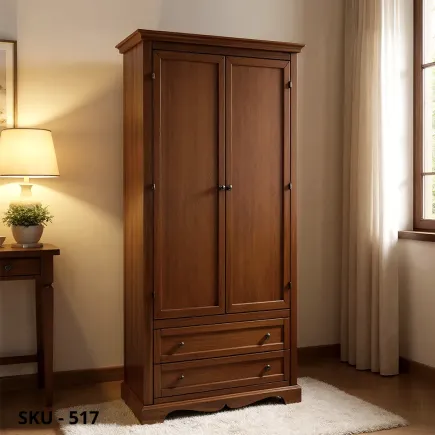 marca-design-shop-stile-classico-arte-povera-Armadio in Legno, Noce Scuro o Bianco