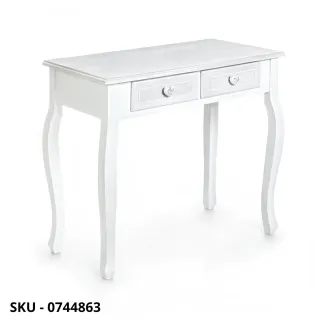 Consolle Charlene, Bianco opaco, 2 cassetti - Stile Moderno Contemporaneo - Made in Italy - 75x40x71 cm e 90x40x78 cm