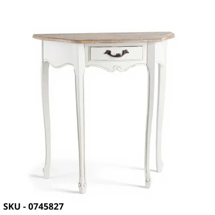Consolle Justine in Legno, Bianco Opaco, con 1 o 2 cassetti - Stile Moderno - Made in Italy