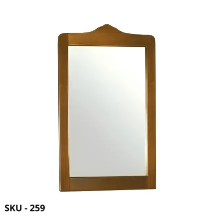 Specchiera, noce scuro, cornice in legno massello di Pioppo - Arte povera - Stile classico - Made in Italy - 70x118 cm