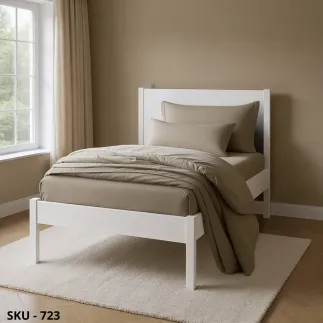 Letto matrimoniale o singolo in legno, Bianco Opaco - Arte Povera - Made in Italy - 174x212x115 cm e 100x212x115 cm