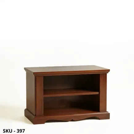 Mobile Porta TV in legno, noce scuro, 2 vani – Arte povera – Stile classico – Made in Italy – 75x41x51 cm