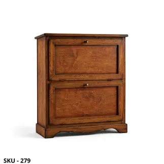 Scarpiera legno scuro,  bianco opaco, 2,3,4 e 5 ante - Arte povera