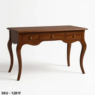 Scrivania classica, bianco opaco e noce scuro, con 3 cassetti – Arte Povera - Made in Italy – 130x75x80 cm o 150x75x80 cm