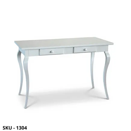 Scrivania in legno, Bianco Opaco, con 2 Cassetti - Arte Povera - Stile Classico - Made in Italy - 120x60x78 cm