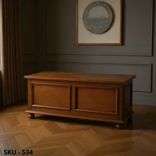 Cassapanca, Noce Scuro, Bianco Opaco e Bianco Perla Decorato, con Piedi a Cipolla - Made in Italy - Arte povera