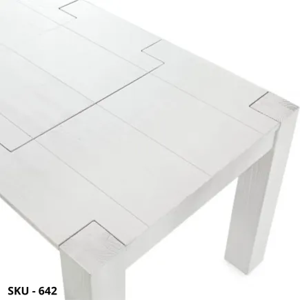 Tavolo allungabile, bianco spazzolato, 2 prolunghe - Stile Moderno - Stile Contemporaneo - Made in Italy - 140/160/180×90x77 cm