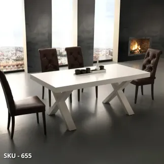 Tavolo-da-pranzo-allungabile-bianco-base-a-crociera-e-2-allunghe-da-50-cm-Stile-Moderno-Made-in-Italy-marcadesign-sku655