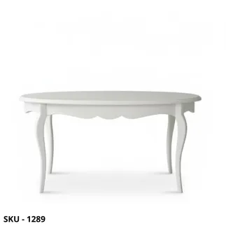 Tavolo ovale allungabile in legno, bianco opaco – Stile Classico, Arte Povera – Made in Italy – 160x110x75 cm