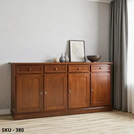 marca-design-shop-stile-classico-arte-povera-Credenza in Legno, Noce scuro e Bianco opaco
