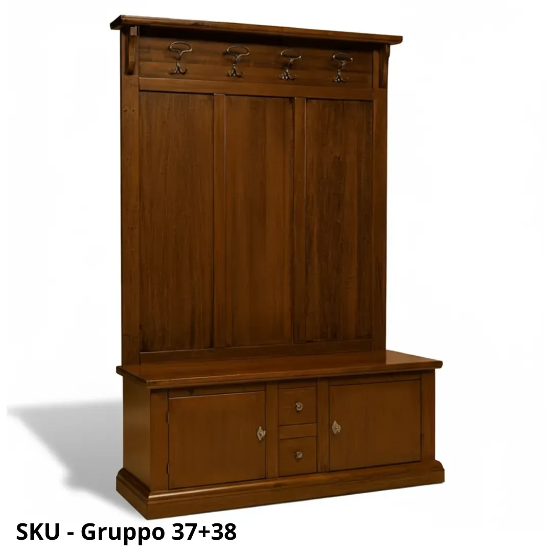 Cassapanca-attaccapanni-arte-povera-in-legno-noce-scuro-marcadesign-skugruppo37+38F