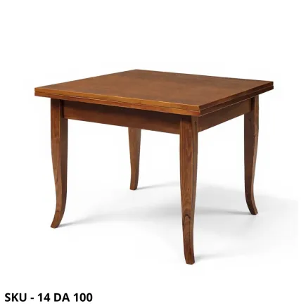 Tavolo a libro con gambe a sciabola in legno di pioppo Noce Scuro - Arte Povera - Made in Italy - Varie misure