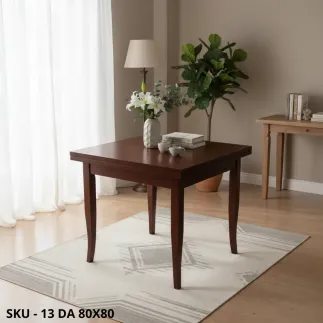 Tavolo rettangolare allungabile in legno, gambe a sciabola, noce scuro - Arte povera - Made in Italy