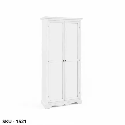 Armadio Porta Scarpe in Legno Bianco Opaco 2 Ante – Arte Povera – Stile Classico – Made in Italy – 87x40x192 cm
