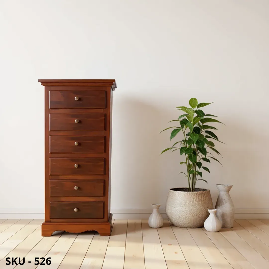 Cassettiera in Legno, con 6 Cassetti - Arte Povera - Made in Italy