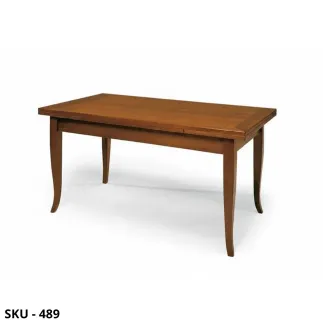 Tavolo Rettangolare allungabile in legno, Noce scuro, Finitura Bassano - Arte Povera - Made in Italy - 160/240x85x77 cm