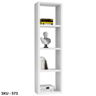 Libreria A Cubi In Laminato Bianco Frassinato - Stile Moderno – Contemporaneo – Made in Italy