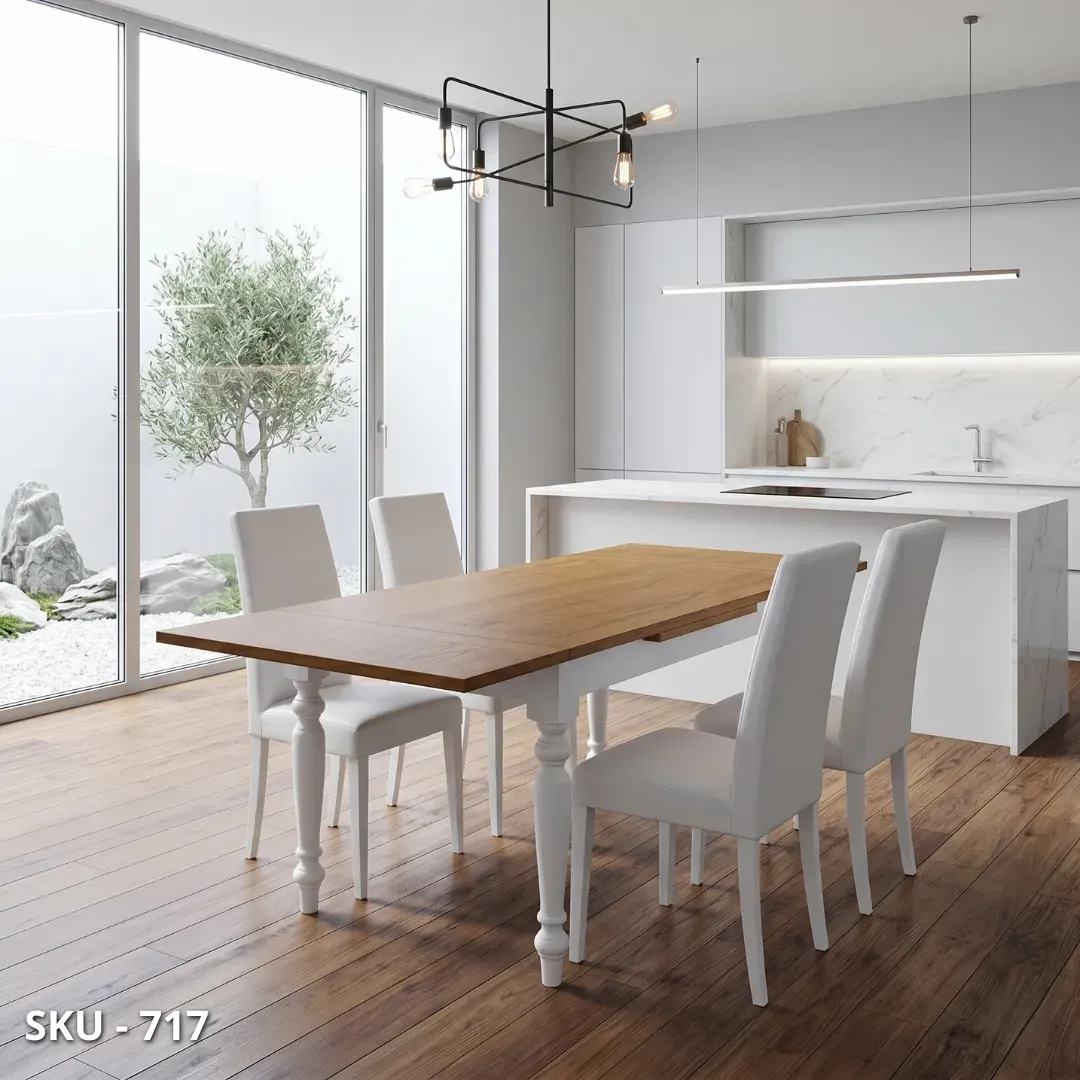 marca-design-shop-Tavolo da pranzo rettangolare-allungabile con 2 estensioni - Arte Povera - Classico - Made in Italy
