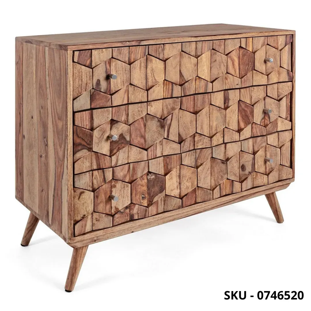 Marca-design-shop-arredamento-moderno- Cassettiera Kant  in Legno di Sheesham -  Stile Moderno – Made in Italy