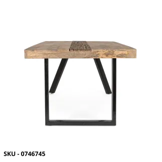 Tavolo Fisso Manchester in Legno di Mango e Riciclato con Gambe in Acciaio – Stile Moderno – Contemporaneo – Made in Italy