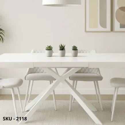 Tavolo Allungabile in Legno, Bianco Frassinato, Rovere Naturale, Grigio cemento, Noce Scuro