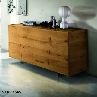 Base Credenza Madia 4 Ante Battenti in Rovere Nodato – Stile Moderno – Contemporaneo – Made in Italy – 180×50 h.88 cm