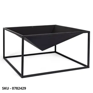 Braciere Illinois in Acciaio Verniciato a Polvere, Nero o Ruggine – Stile Moderno – Contemporaneo – Made in Italy - 60×60×31H cm