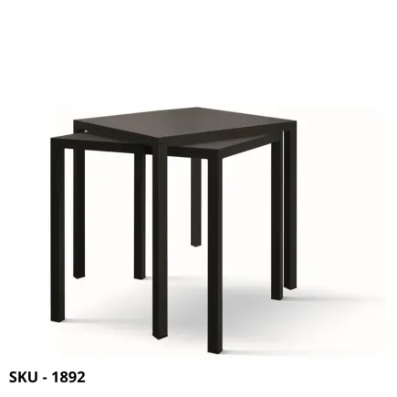 Tavolo Quadrato in Metallo Zincato, Finitura Antracite – Stile Moderno – Contemporaneo – Made in Italy