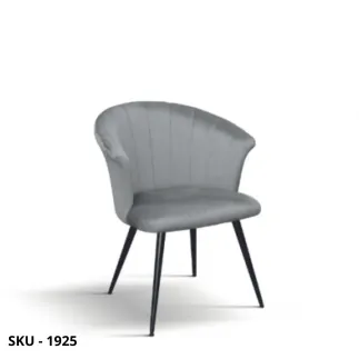 Set di 2 Poltrone con struttura in Metallo, Rivestimento in Tessuto Effetto Velluto Grigio - Stile Moderno - Contemporaneo
