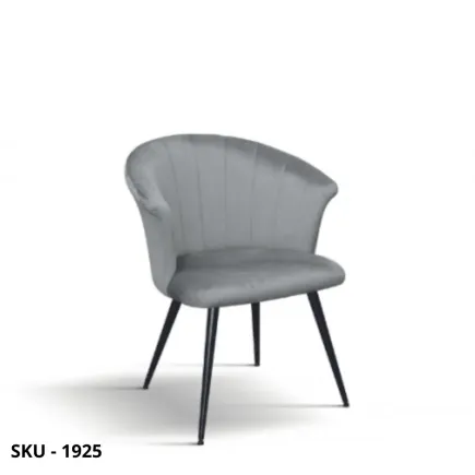 Set di 2 Poltrone con struttura in Metallo, Rivestimento in Tessuto Effetto Velluto Grigio - Stile Moderno - Contemporaneo