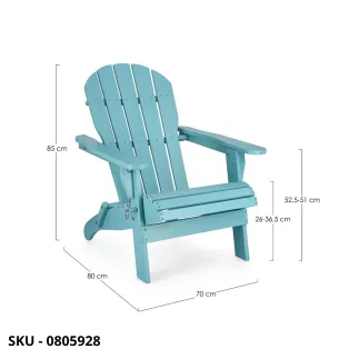 Poltrona Pieghevole Filadelfia in Legno di Acacia, Azzurro, Grigio, Verde, Naturale – Stile Moderno – Made in Italy
