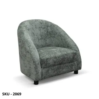 Poltrona in tessuto con struttura in legno, in grigio o verde con sfumature –  Stile Moderno – Contemporaneo – Made in Italy