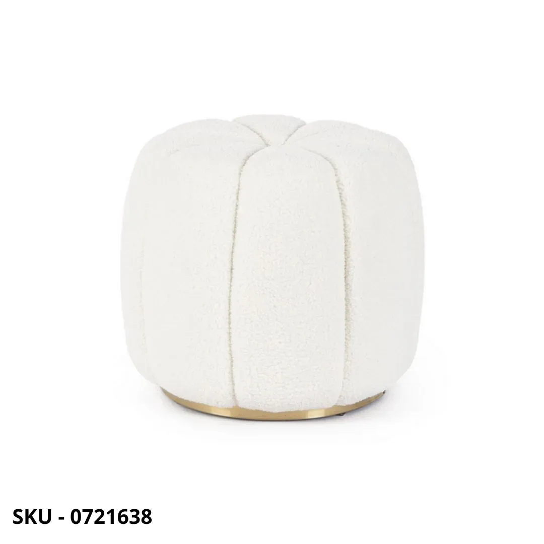 marca-design-shop-stile-moderno-stile-contemporaneo-Pouf Rotondo Karolina con Rivestimento Effetto Lana