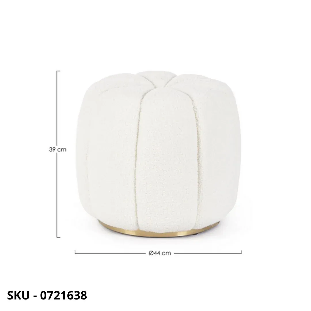 marca-design-shop-stile-moderno-stile-contemporaneo-Pouf Rotondo Karolina con Rivestimento Effetto Lana