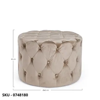 Pouf Contenitore Lorella in Legno, Rivestimento effetto Velluto, Grigio, Verde, Tortora –  Stile Moderno - Made in Italy