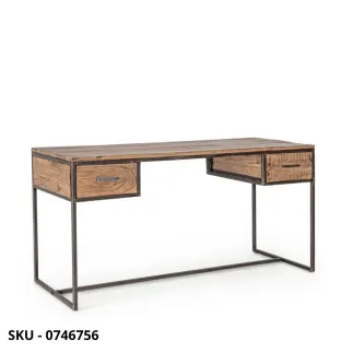 Scrivania Elmer in Legno di Acacia Massello con 2 Cassetti – Stile Moderno - Contemporaneo – Made in Italy – 150×60×77h cm