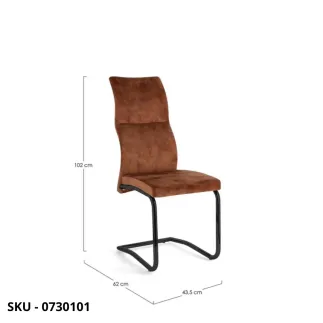 Set di 4 Sedie Thelma a Slitta In Acciaio Verniciato Nero e cromato, Rivestimento in Tessuto o Similpelle – Stile Moderno
