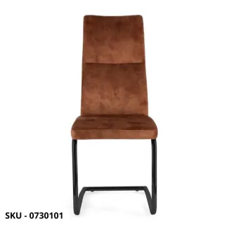 Set di 4 Sedie Thelma a Slitta In Acciaio Verniciato Nero e cromato, Rivestimento in Tessuto o Similpelle – Stile Moderno