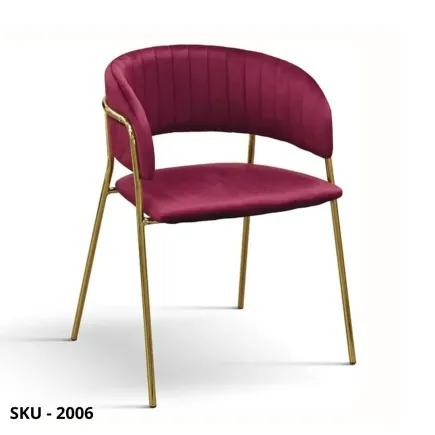 Set di 2 Sedie in Velluto con Braccioli e Gambe in Acciaio Oro, Imbottitura in Schiuma, Blu, Verde, Bordeaux – Stile Moderno