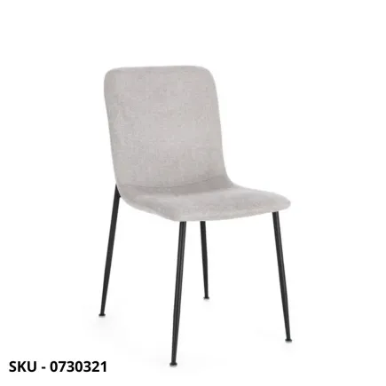 Set di 4 Sedie Rinas Con Struttura In Compensato, Gambe In Acciaio, Rivestimento in grigio chiaro, grigio scuro e beige