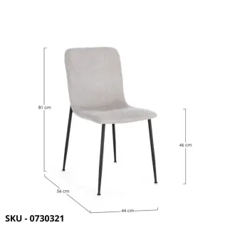 Set di 4 Sedie Rinas Con Struttura In Compensato, Gambe In Acciaio, Rivestimento in grigio chiaro, grigio scuro e beige