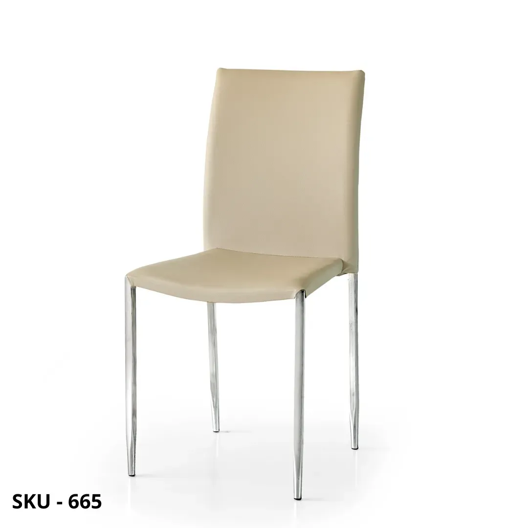 marca-design-shop-stile-moderno-stile-contemporaneo- Set da 4 Sedie in Ecopelle con Struttura in Metallo Cromato