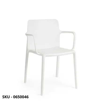 Set di 4 Sedie Chloris in Polipropilene, Con o Senza Braccioli, Bianco, Nero, Ocra e Grigio – Stile Moderno – Contemporaneo