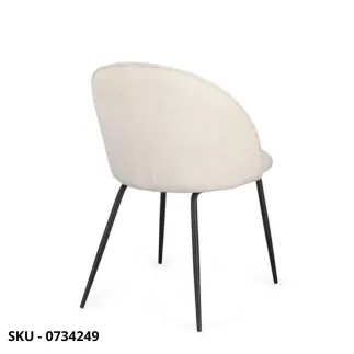 Sedia TANYA Imbottita in Tessuto con Schienale Curvo e Gambe in Metallo Nero, in Vari Colori – Stile Moderno – Contemporaneo