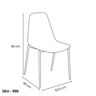 Set di 4 Sedie in Polipropilene con Gambe in Metallo Verniciato, Bianco, Arancione, Tortora e Grigio – Stile Moderno