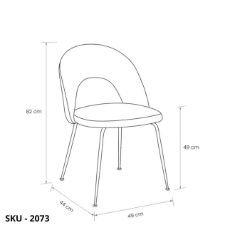 Set di 4 Sedie da Pranzo Imbottite in Velluto Grigio o Beige con Gambe in Metallo Nero – Stile Moderno - Contemporaneo